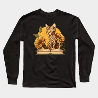 Bengal Cat Reader Long Sleeve T-Shirt